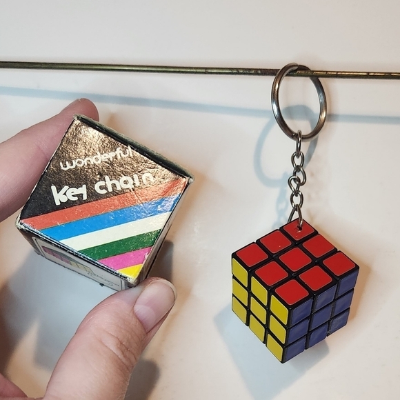 Vintage Accessories - Vintage Rubik’s Cube Keychain Made in Taiwan